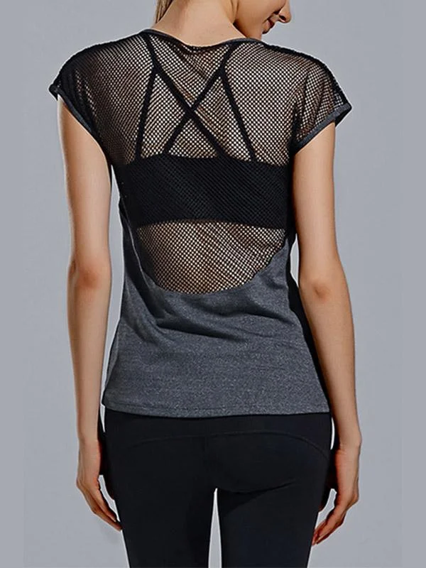 Custom Round Neck Hollow Short Sleeve T-Shirts Vacation