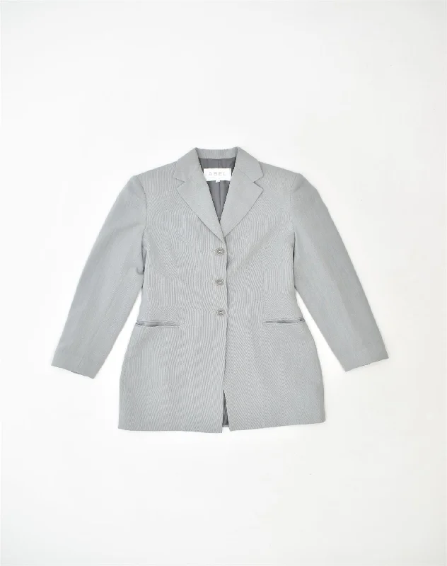 VINTAGE Womens 3 Button Blazer Jacket IT 40 Small Grey Polyester Earthy Women's Hemp - based