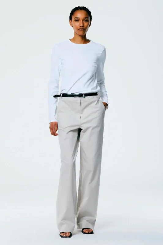 Tibi Long Sleeve Fitted T-Shirt - White