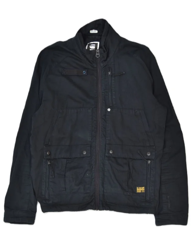 G-STAR Womens Slim Fit Utility Jacket UK 40 Large Navy Blue Cotton Classic Streetwear Style for 