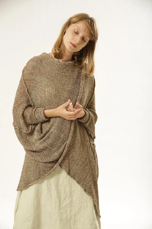 Oversized Brown Sweater coat Street