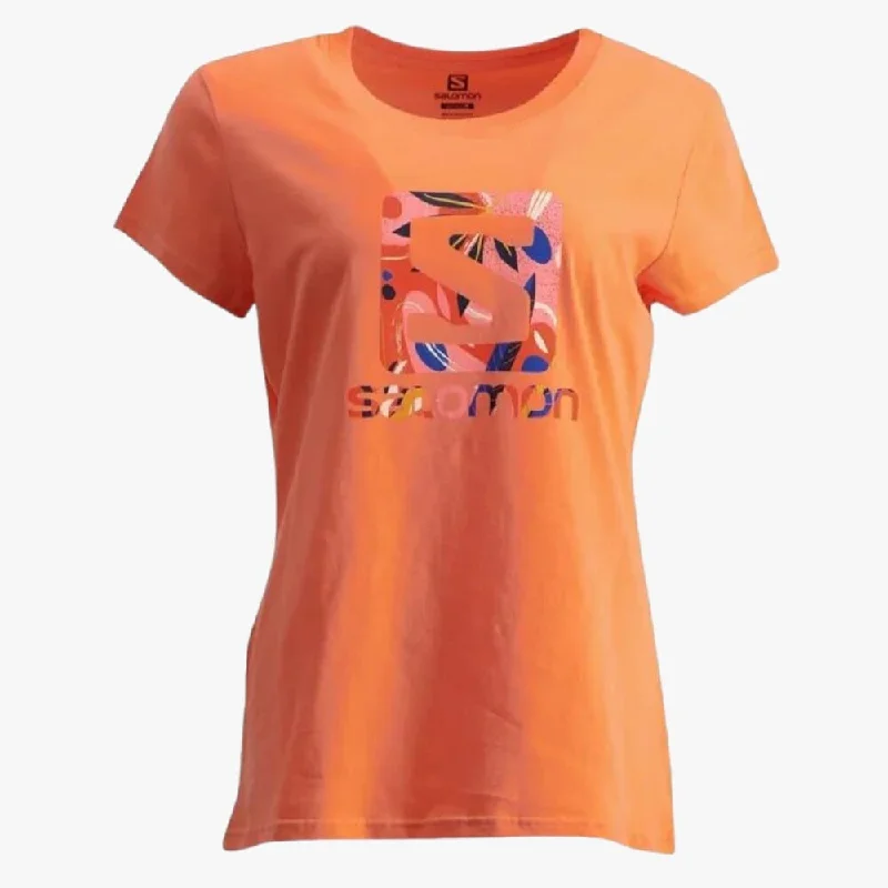 Salomon Ladies Tropic Of The Sea Short Sleeve Tee Coral Adventure