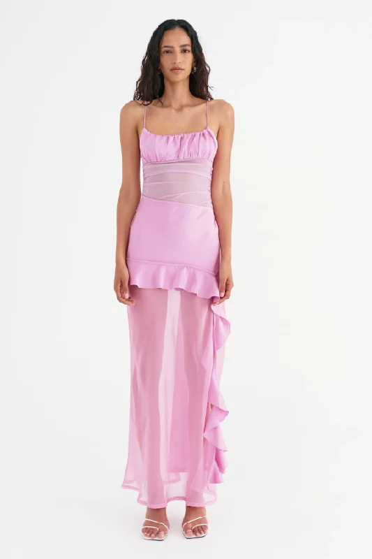 Delilah Maxi Dress Bubblegum Cozy Women's Sherpa - lined