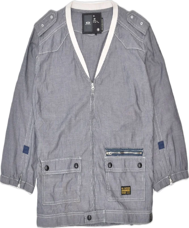 G-STAR Womens Military Jacket UK 14 Medium Grey Cotton Classic Women's Pin - striped