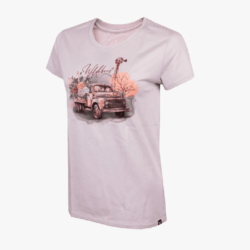 Wildebees Womens Driving Miss Daisy Short Sleeve Tee Dew Kist purpose