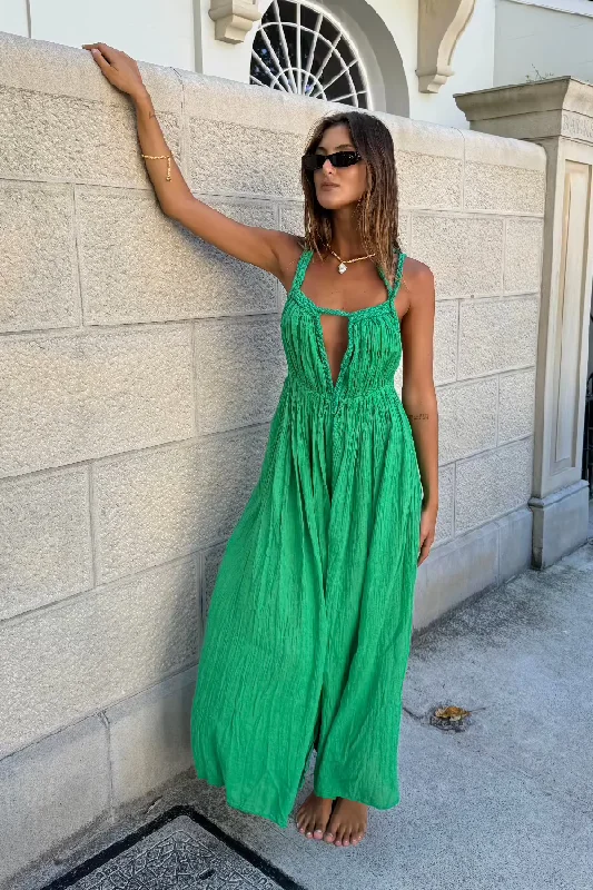 Gaia Dress Emerald Sharp Women's Italian