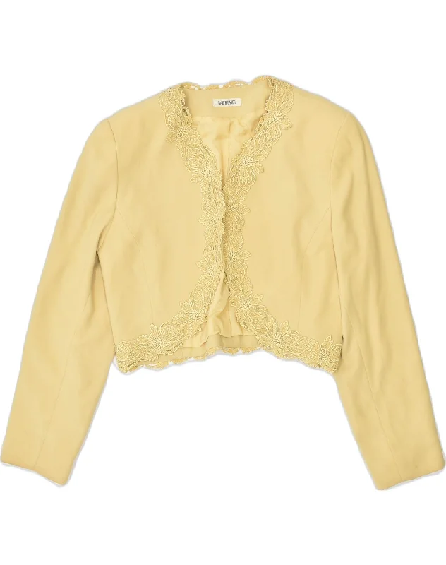 RALPH BAKER Womens Bolero Jacket UK 14 Medium Yellow Youthful Women's Anime - inspired