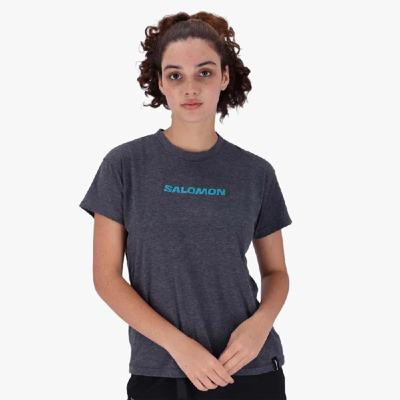 Salomon Womens Core Logo Short Sleeve Tee Black Mel Cool Women's Skate