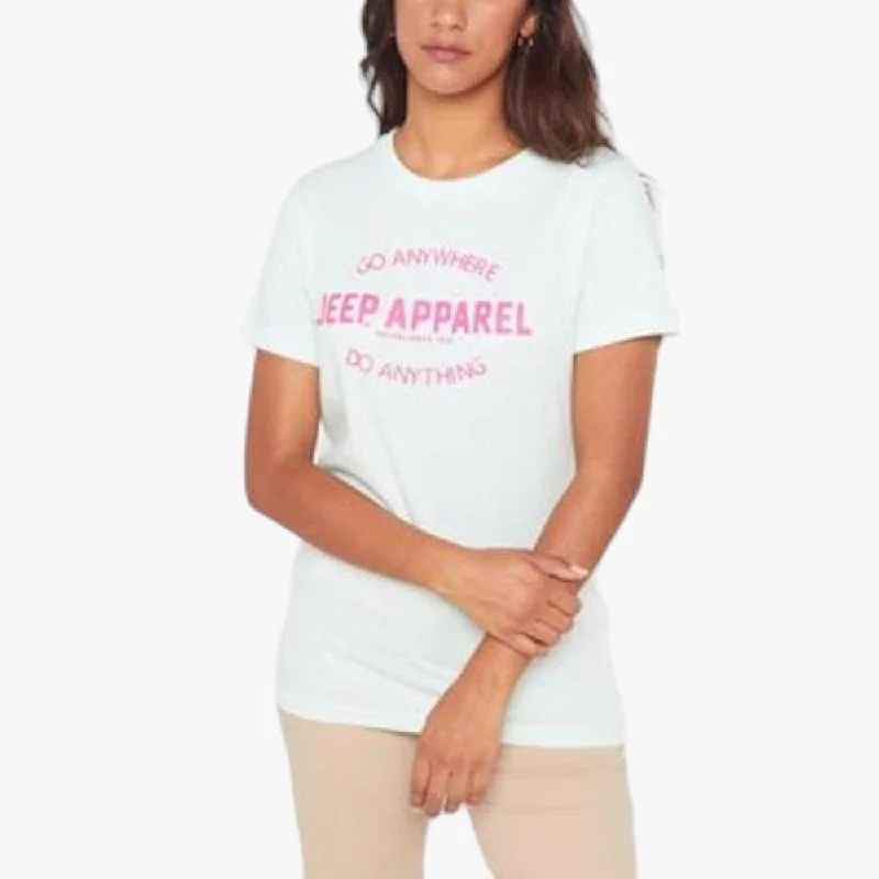 Jeep Womens Logo Short Sleeve Tee Pure Water Disco