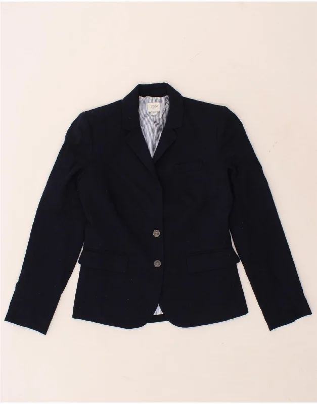 J. CREW Womens 2 Button Blazer Jacket US 00 2XS Navy Blue Wool