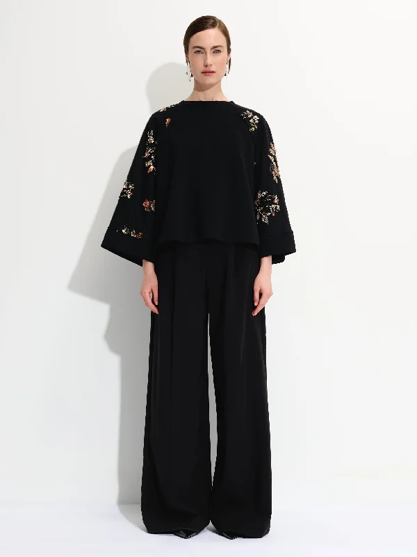Beaded Crewneck Laid - back Women's Vibe