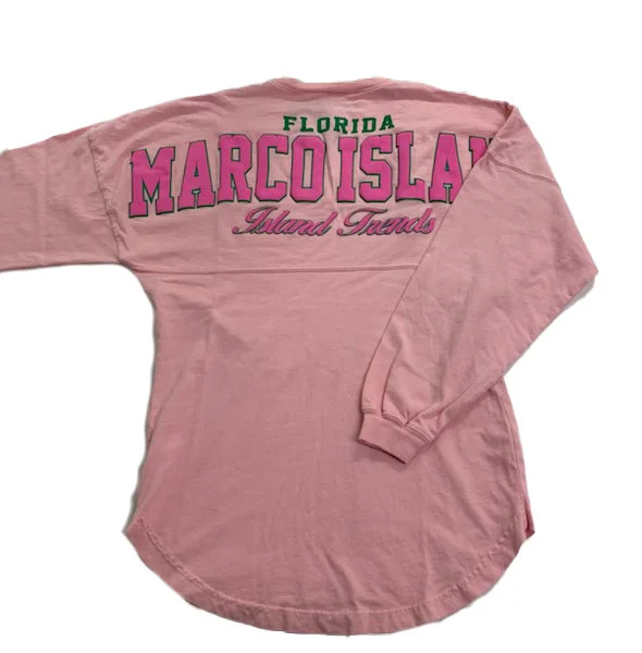 Island Trends Womens Marco Island V Neck L/S T-Shirt - Pink Sorbet Bohemian Women's Free