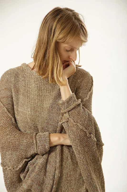 Brown Oversized Cardigan Cozy Women's Winter