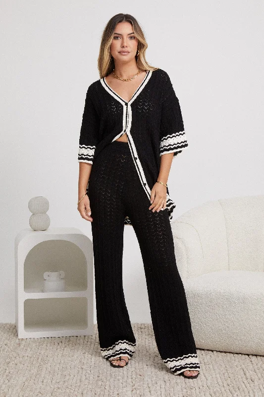 Cresydda Knit Pants - Black Multi European