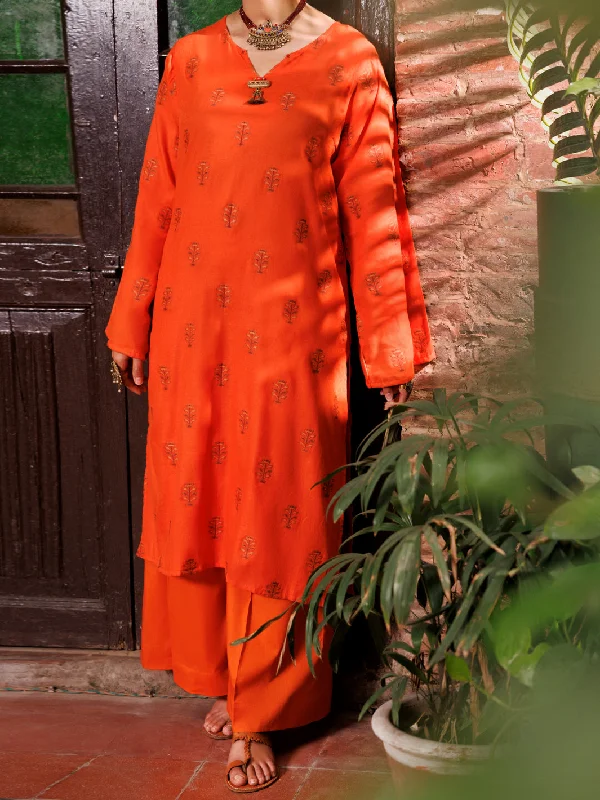 Orange Yarn Dyed Tunic - AL-LK-974