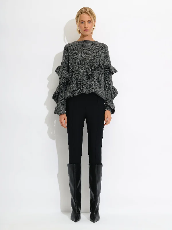 Ruffle Knit Sweater Athletic Women's High - 