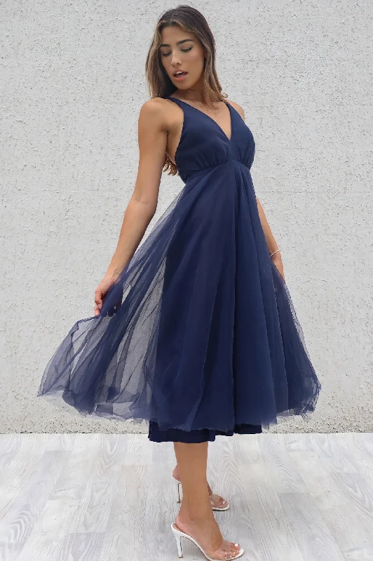 Julian Tulle Midi - Navy