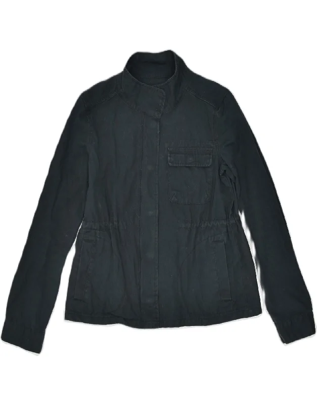 HURLEY Womens Utility Jacket UK 10 Small Black Cotton Classic Earthy Women's Hemp - based