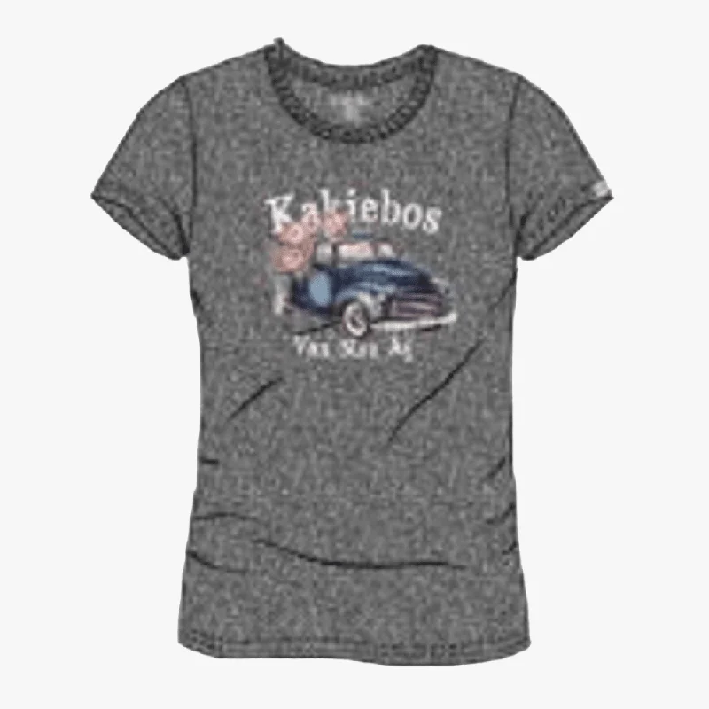 Kakiebos Womens Classic Fit Short Sleeve Tee Charcoal Melange Preppy Women's College Kakiebos Womens Classic Fit Short Sleeve Tee Charcoal Melange Preppy Women's College
