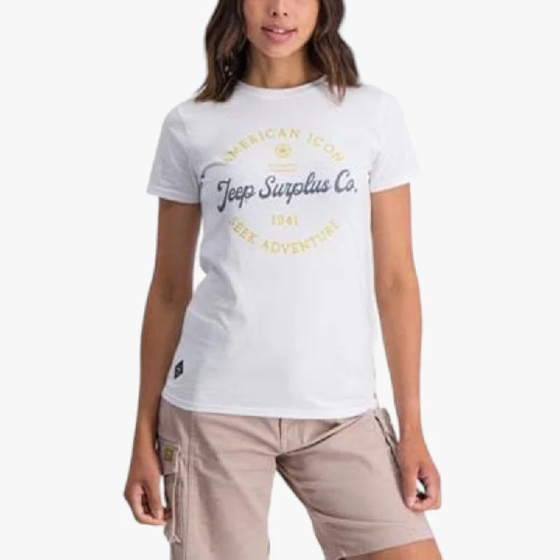 Jeep Womens Graphic Short Sleeve Tee Optic White Adventure