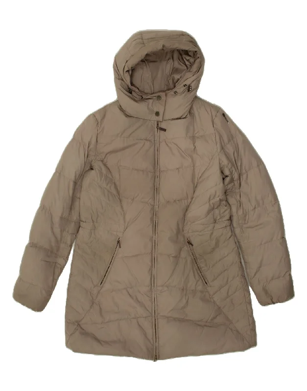 GEOX Womens Hooded Padded Coat UK 12 Medium Grey