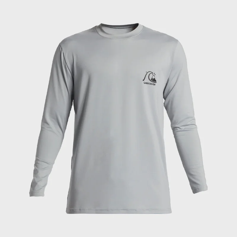 Quiksilver Mens DNA Bubble Logo Long Sleeve UPF 50 Surf T-shirt - Quarry Trendy Women's 