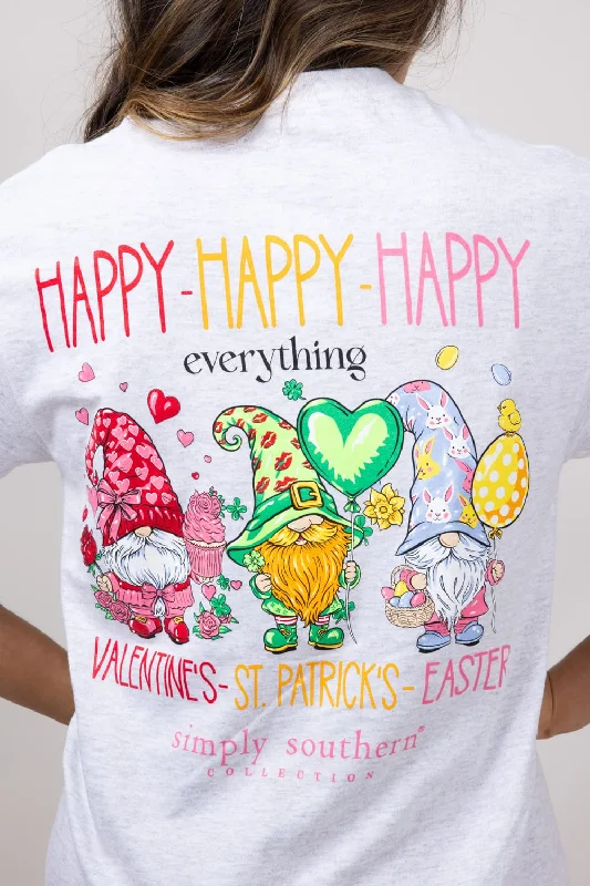 Simply Southern Happy Everything T-Shirt for Women in Ash Gray | SS-HAPPY-ASHGRY Earthy Women's Hemp - based Simply Southern Happy Everything T-Shirt for Women in Ash Gray | SS-HAPPY-ASHGRY Earthy Women's Hemp - based