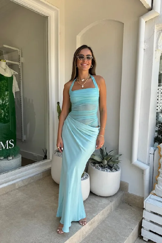 Gina Halter Dress Aquamarine Cozy Women's Sherpa - lined