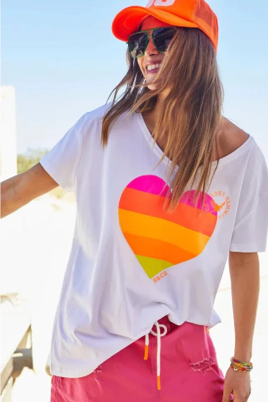Hammill & Co Vintage Wash Heart Tee Traditional Women's Wool