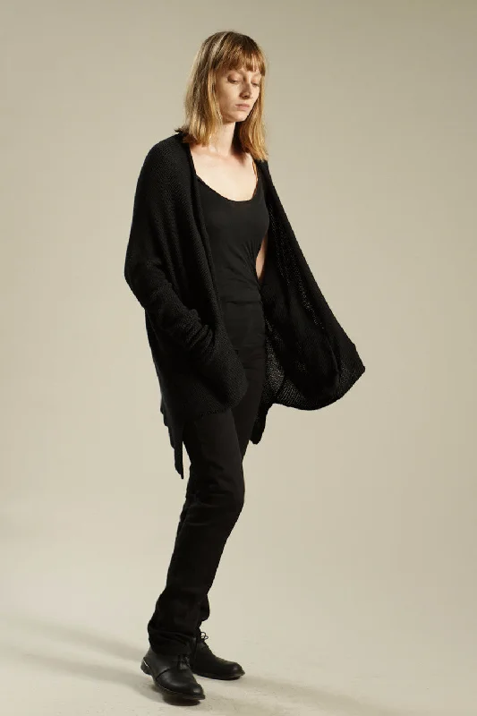Black Cardigan Soy Sweater - Kisim Sporty Women's Athleisure 