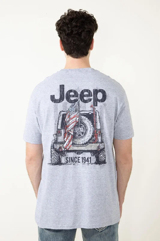 Jeep USA T-Shirt in Heather Grey | 2824-HEATHERGREY Country