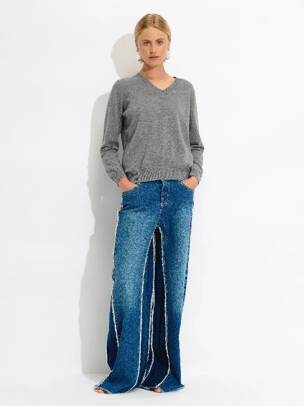 Fine Knit Wool Sweater Elegant Women's Formal 