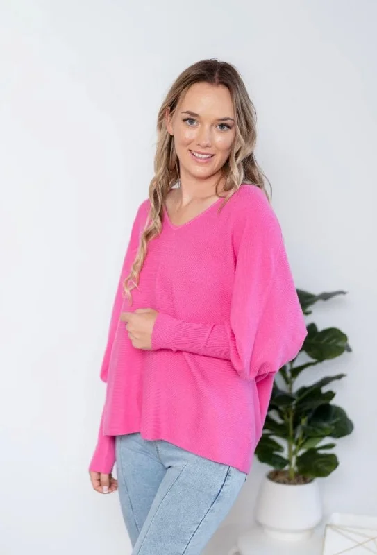 Follow Me Pink Knit Monochromatic Office Style