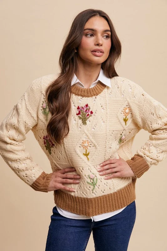 Abigail Embroidered Detail Sweater Street