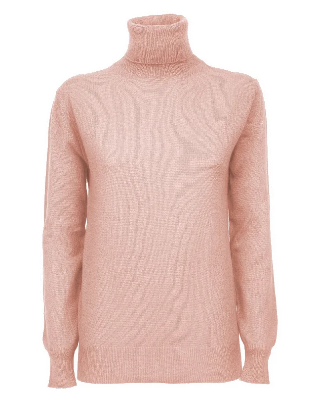 NEW FALL 24 - Women's Pure Cashmere Turtleneck Sweater Peach by Monticelli Cashmere Vintage Women's 1970S 