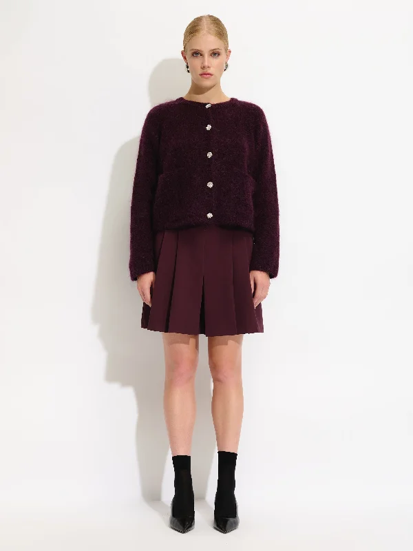 Mohair Blend Cardigan Tough Women's Military - inspired