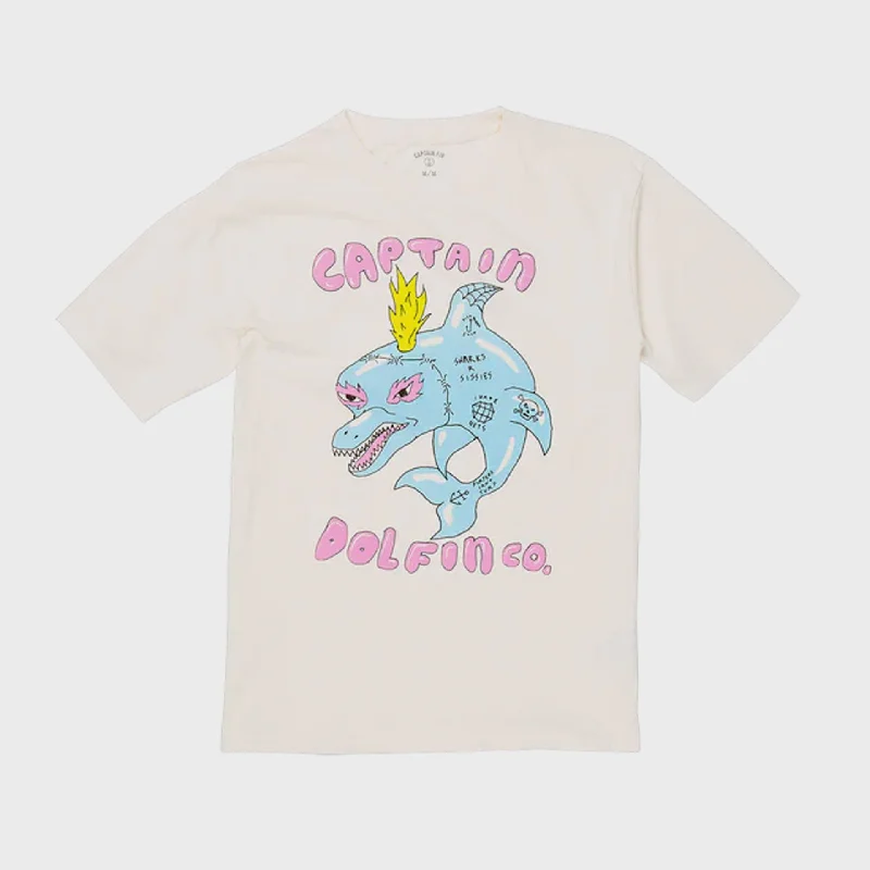 Captain Fin Men's Ozzy Wrong Dolfin T-Shirt - Vintage White Geometric