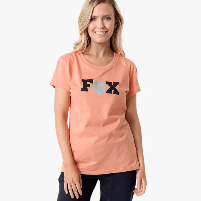 Fox Womens Bracer Short Sleeve Tee Salmon Cool Women's Distressed
