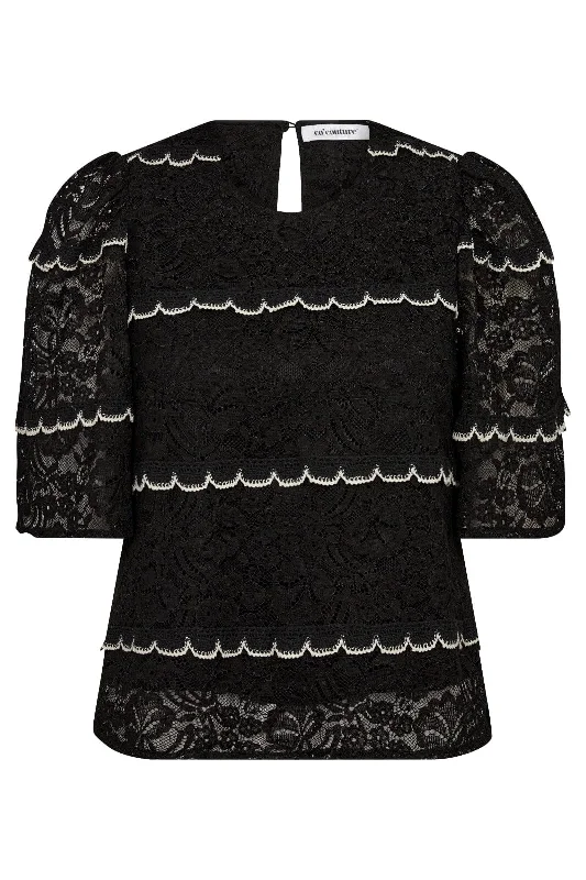 Co´couture - Loracc Lace Blouse 35635 - 96 Black British Gentlewoman Style