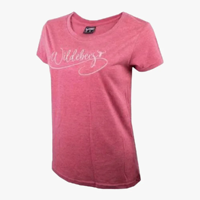 Wildebees Womens Swirl Text Short Sleeve Tee Aragon Mel Luxurious Women's High - end Wildebees Womens Swirl Text Short Sleeve Tee Aragon Mel Luxurious Women's High - end