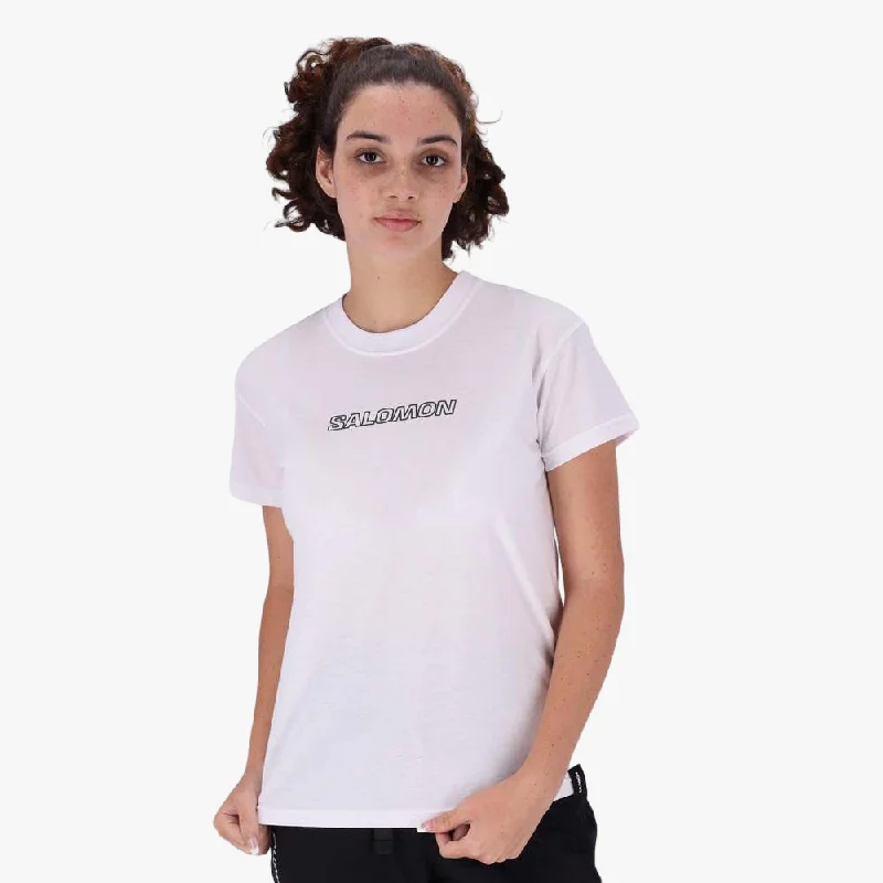 Salomon Womens Outline Short Sleeve Tee White Traditional Women's 