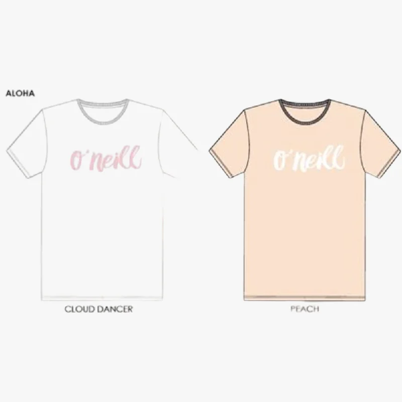 Oneill Womens Aloha Short Sleeve Tee Cloud Dancer Sharp Women's Italian