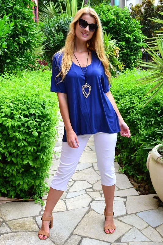 Blue Bamboo Basic Hi Low Hem Top