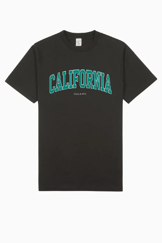 Sporty & Rich California T-Shirt - Faded Black/ Spring Green