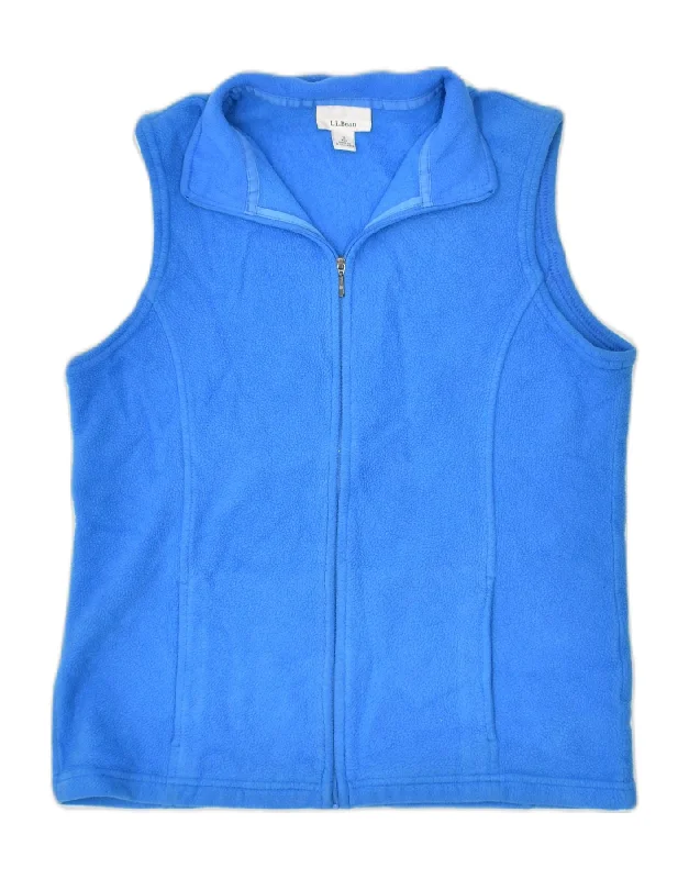 L.L.BEAN Womens Fleece Gilet UK 10 Small Blue Polyester Elegant Women's 