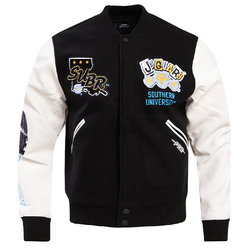 NCAA SOUTHERN UNIVERSITY HOMECOMING WOOL MEN'S VARSITY JACKET (BLACK/WHITE)