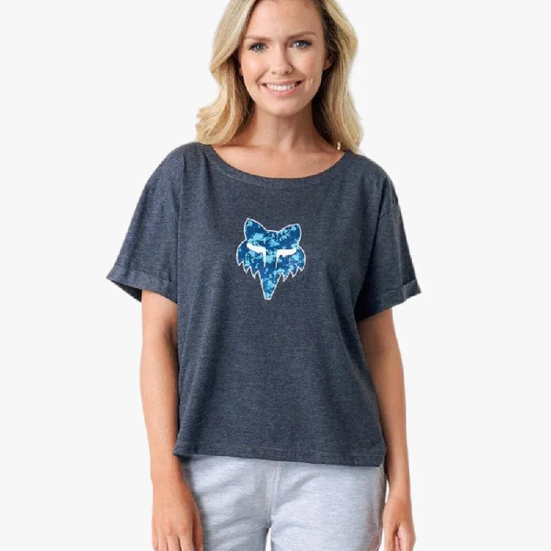 Fox Womens Tie Dye Short Sleeve Tee Black Mel Sophisticated Women's Tailored