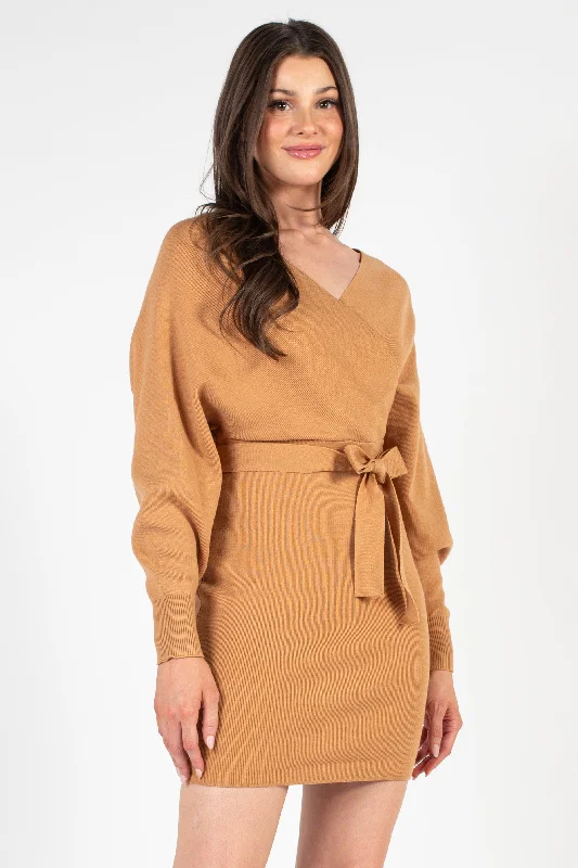 Cassadee Tie Waist Sweater Dress