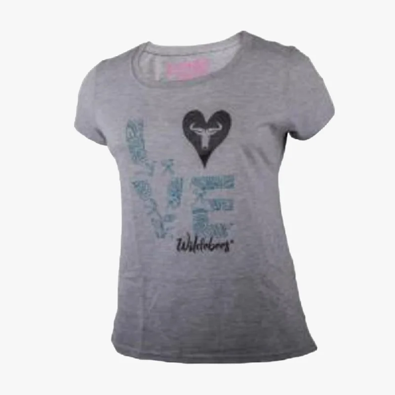 Wildebees Womens Love Short Sleeve Tee Grey Mel Cashmere