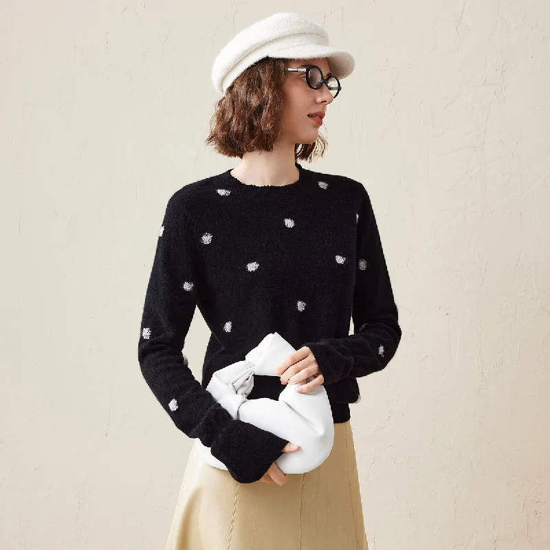 100% Cashmere Cozy Polka Dot Sweater Rugged Women's Outdoor 